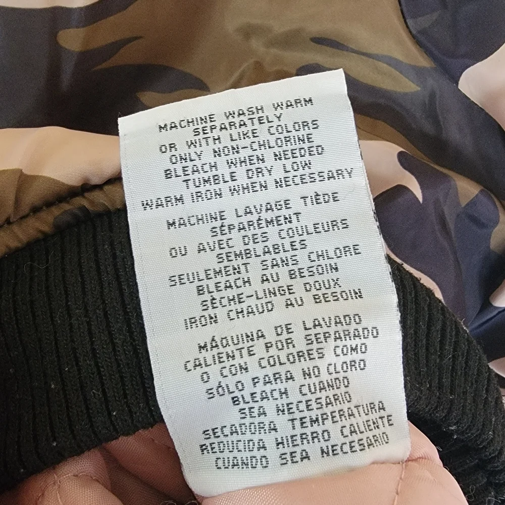 Beverly Hills Polo Club Camo bomber jacket with front snap button pocket Medium